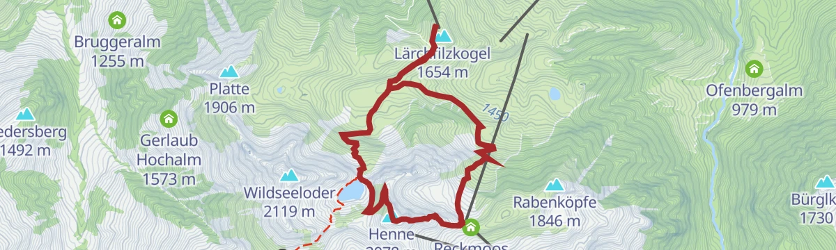 Route map: Klettersteig Himmel & Henne Fieberbrunn